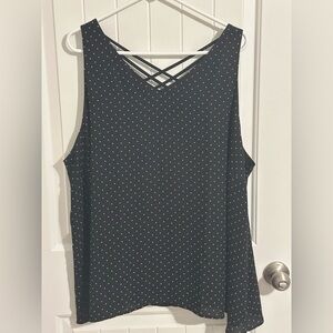Maurices Black and White Polka Dot Sleeveless Blouse